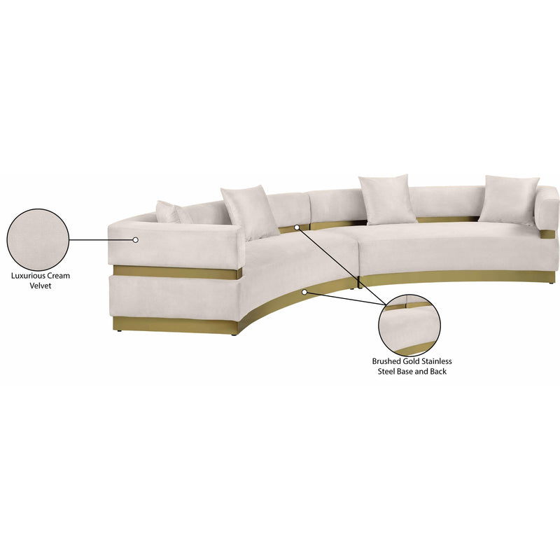Meridian Belsa Cream Velvet 2 pc Sectional IMAGE 10