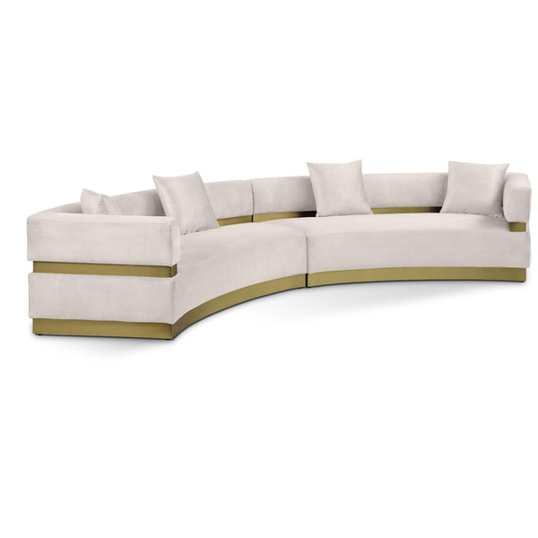 Meridian Belsa Cream Velvet 2 pc Sectional IMAGE 1