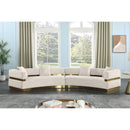 Meridian Belsa Cream Velvet 2 pc Sectional IMAGE 2