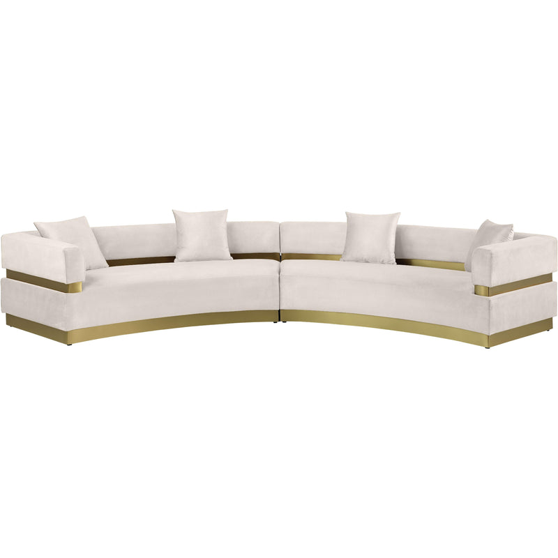 Meridian Belsa Cream Velvet 2 pc Sectional IMAGE 3