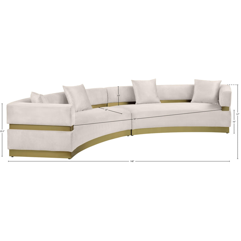 Meridian Belsa Cream Velvet 2 pc Sectional IMAGE 9