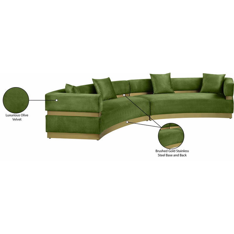 Meridian Belsa Olive Velvet 2 pc Sectional IMAGE 10
