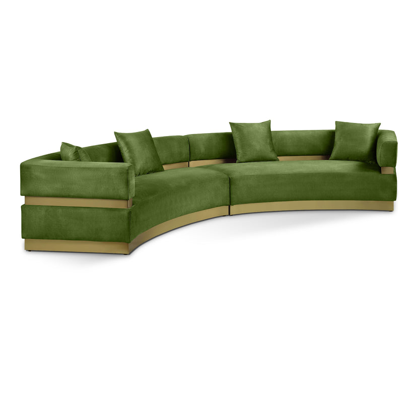 Meridian Belsa Olive Velvet 2 pc Sectional IMAGE 1