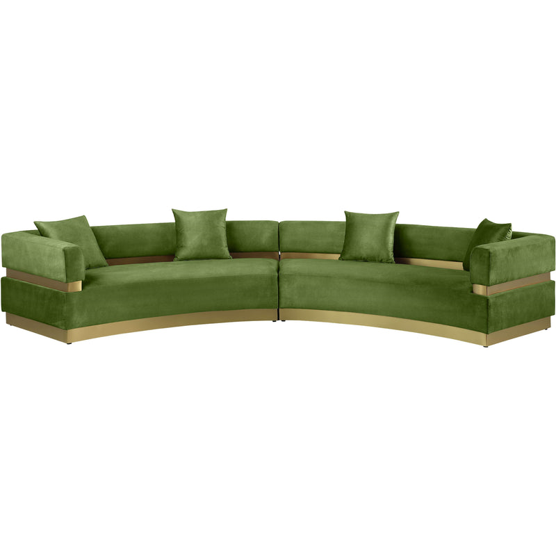 Meridian Belsa Olive Velvet 2 pc Sectional IMAGE 3