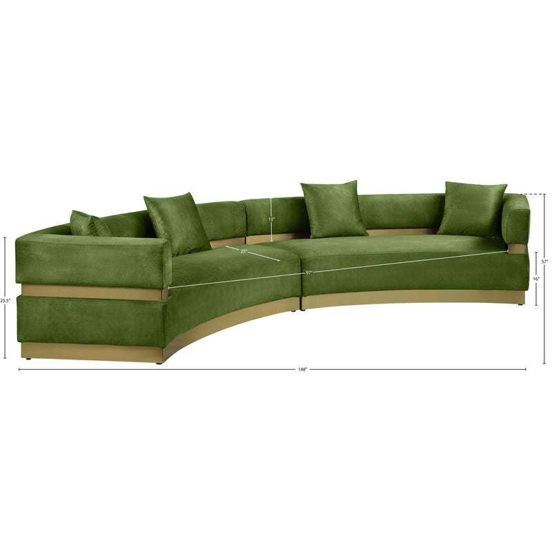 Meridian Belsa Olive Velvet 2 pc Sectional IMAGE 9