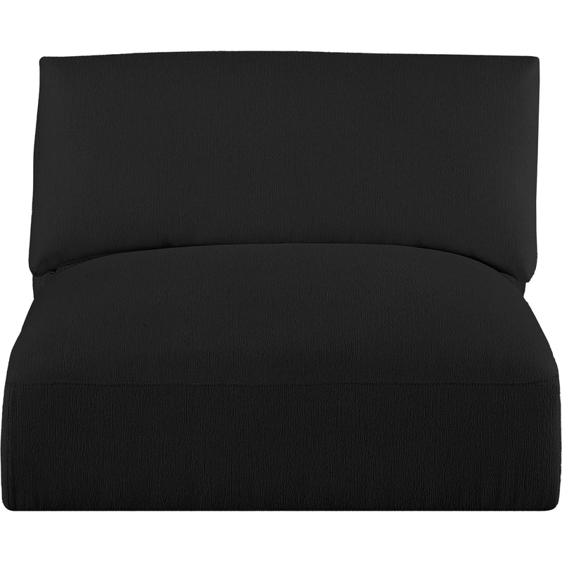Meridian Ease Black Polyester Fabric Armless IMAGE 4