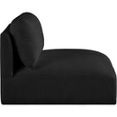 Meridian Ease Black Polyester Fabric Armless IMAGE 5