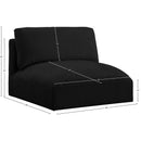 Meridian Ease Black Polyester Fabric Armless IMAGE 7