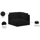 Meridian Ease Black Polyester Fabric Corner IMAGE 7
