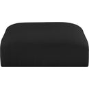 Meridian Ease Black Polyester Fabric Ottoman IMAGE 3