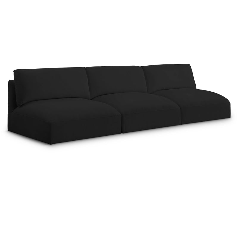 Meridian Ease Black Polyester Fabric Modular Sofa IMAGE 1