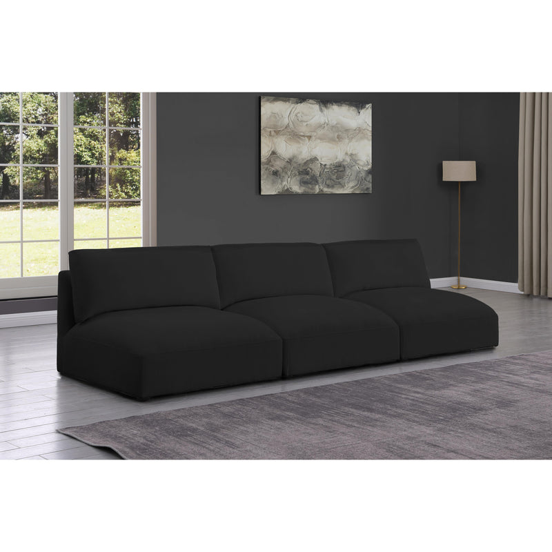 Meridian Ease Black Polyester Fabric Modular Sofa IMAGE 2