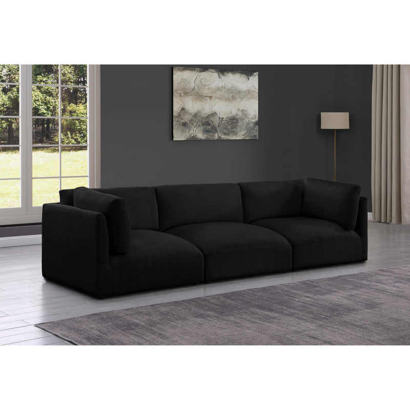 Meridian Ease Black Polyester Fabric Modular Sofa IMAGE 2