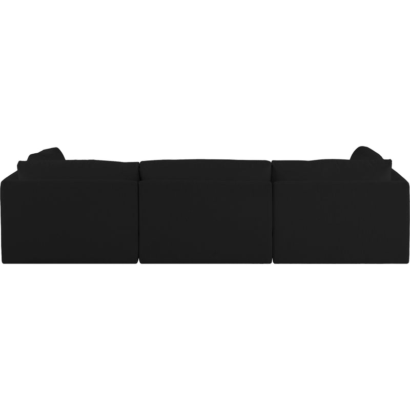 Meridian Ease Black Polyester Fabric Modular Sofa IMAGE 3