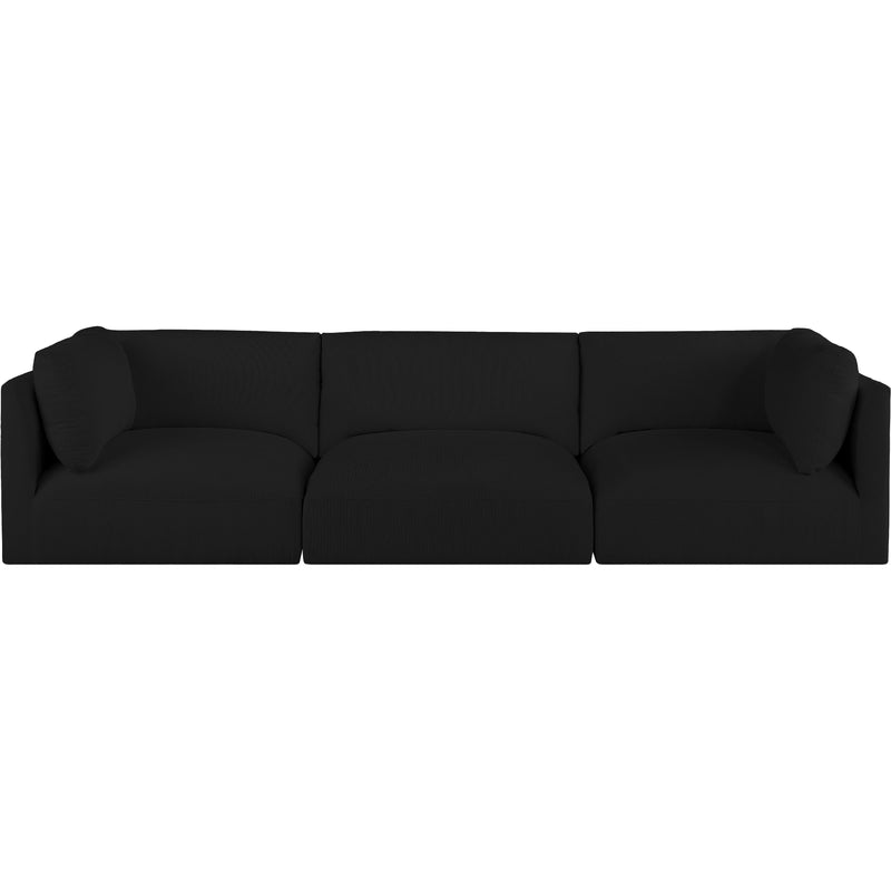Meridian Ease Black Polyester Fabric Modular Sofa IMAGE 4