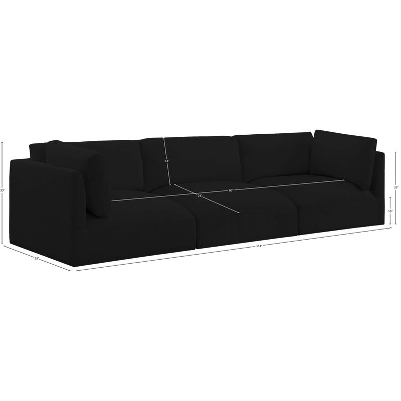 Meridian Ease Black Polyester Fabric Modular Sofa IMAGE 8