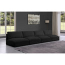 Meridian Ease Black Polyester Fabric Modular Sofa IMAGE 2