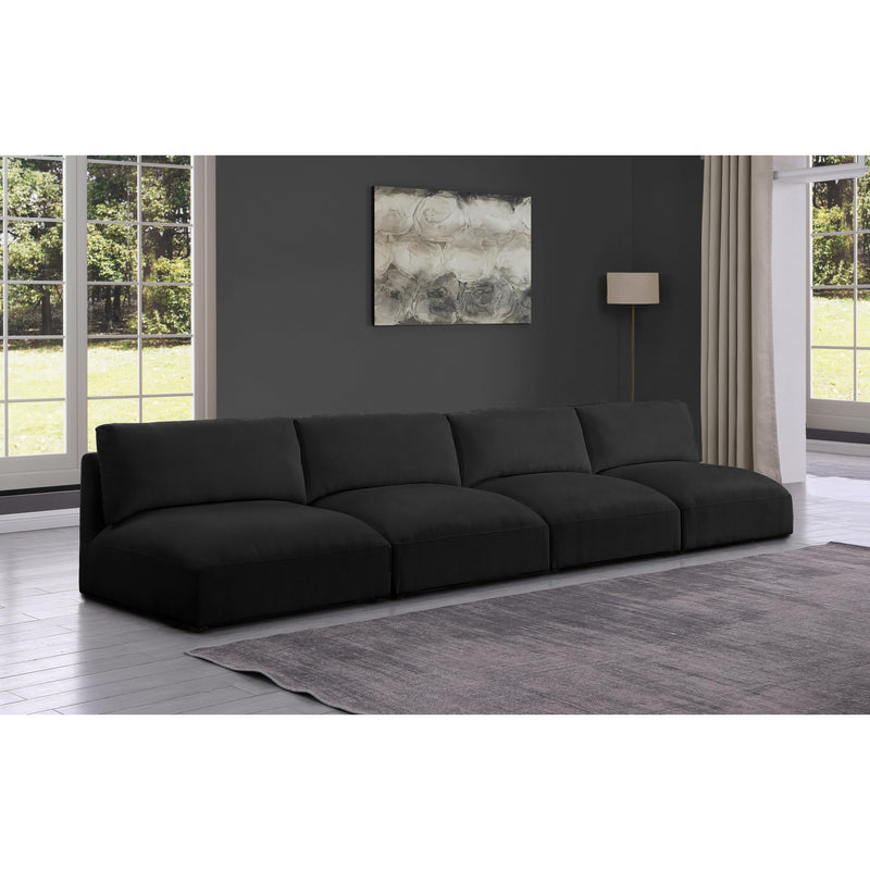 Meridian Ease Black Polyester Fabric Modular Sofa IMAGE 2