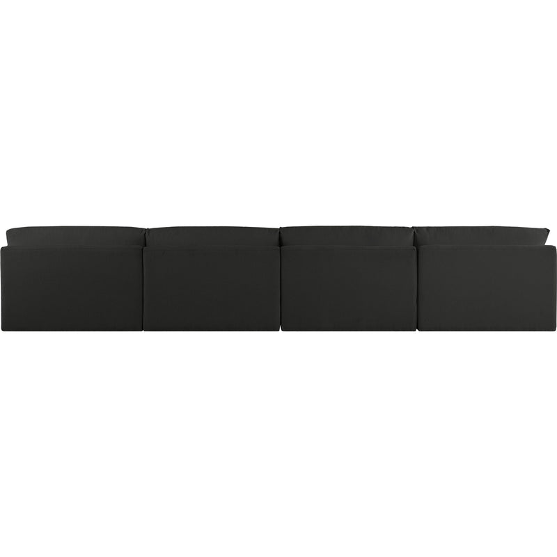 Meridian Ease Black Polyester Fabric Modular Sofa IMAGE 3