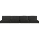 Meridian Ease Black Polyester Fabric Modular Sofa IMAGE 4