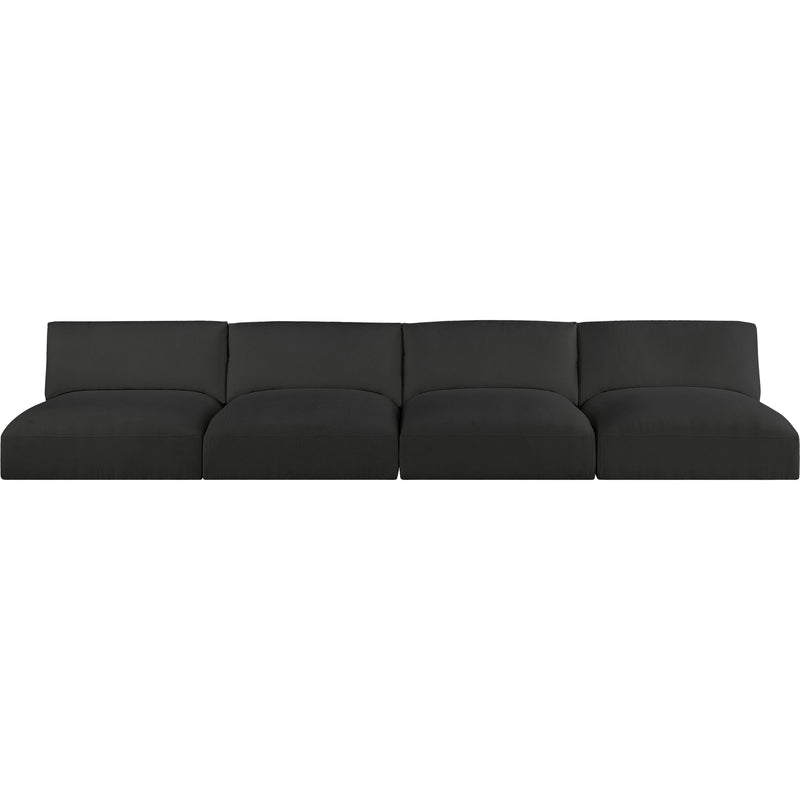 Meridian Ease Black Polyester Fabric Modular Sofa IMAGE 4
