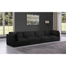 Meridian Ease Black Polyester Fabric Modular Sofa IMAGE 2