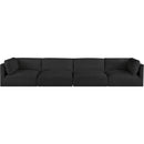Meridian Ease Black Polyester Fabric Modular Sofa IMAGE 4
