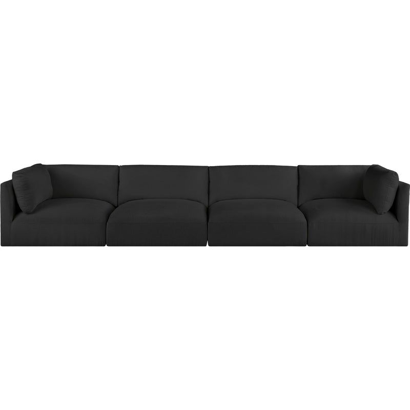 Meridian Ease Black Polyester Fabric Modular Sofa IMAGE 4