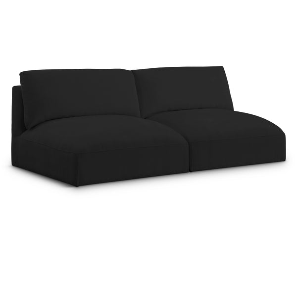 Meridian Ease Black Polyester Fabric Modular Sofa IMAGE 1