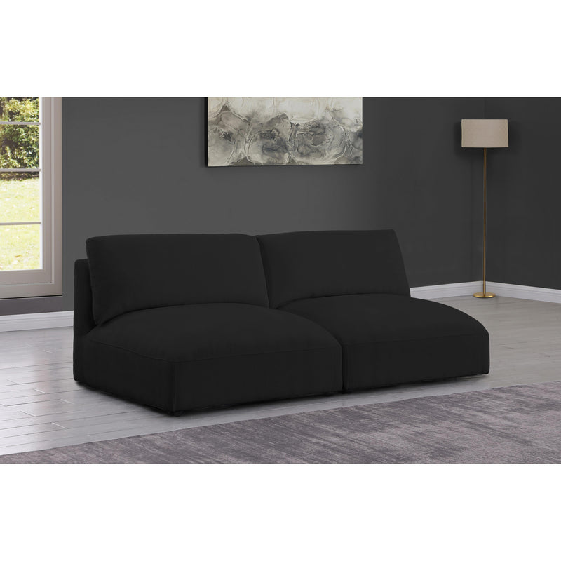 Meridian Ease Black Polyester Fabric Modular Sofa IMAGE 2