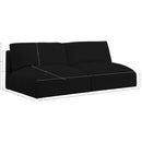 Meridian Ease Black Polyester Fabric Modular Sofa IMAGE 7
