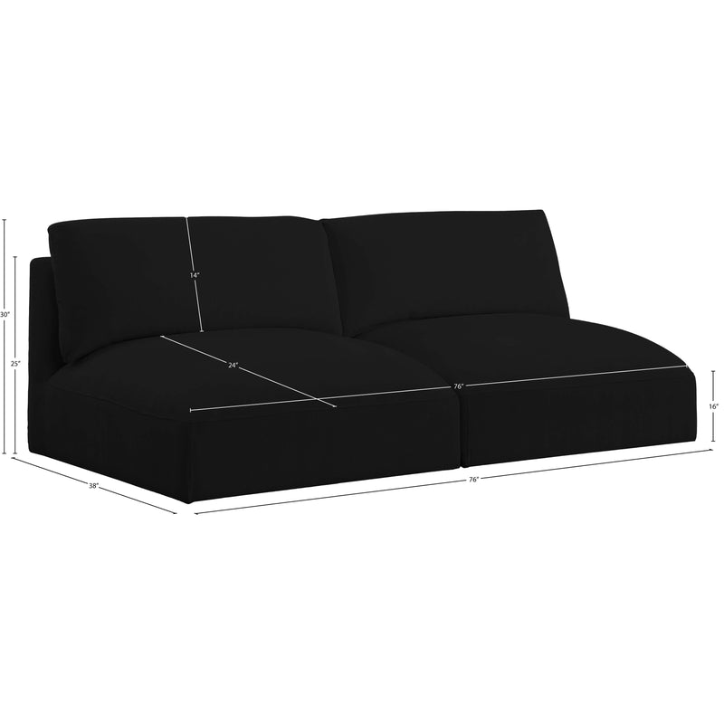 Meridian Ease Black Polyester Fabric Modular Sofa IMAGE 7
