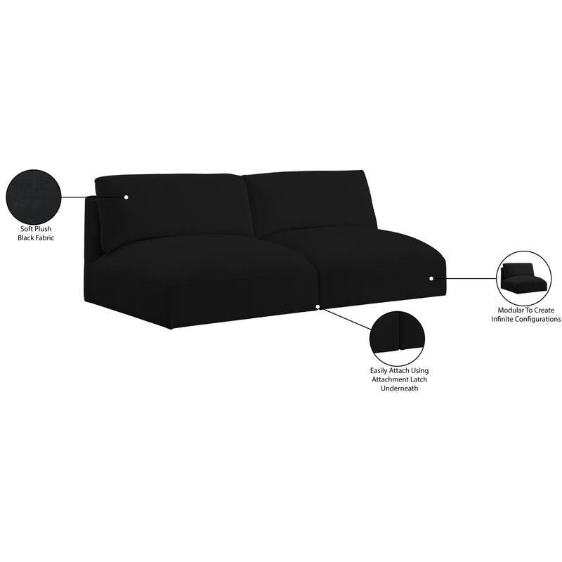 Meridian Ease Black Polyester Fabric Modular Sofa IMAGE 8