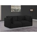 Meridian Ease Black Polyester Fabric Modular Sofa IMAGE 2