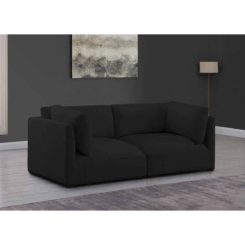 Meridian Ease Black Polyester Fabric Modular Sofa IMAGE 2
