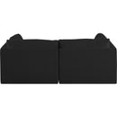 Meridian Ease Black Polyester Fabric Modular Sofa IMAGE 3