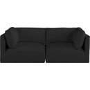 Meridian Ease Black Polyester Fabric Modular Sofa IMAGE 4