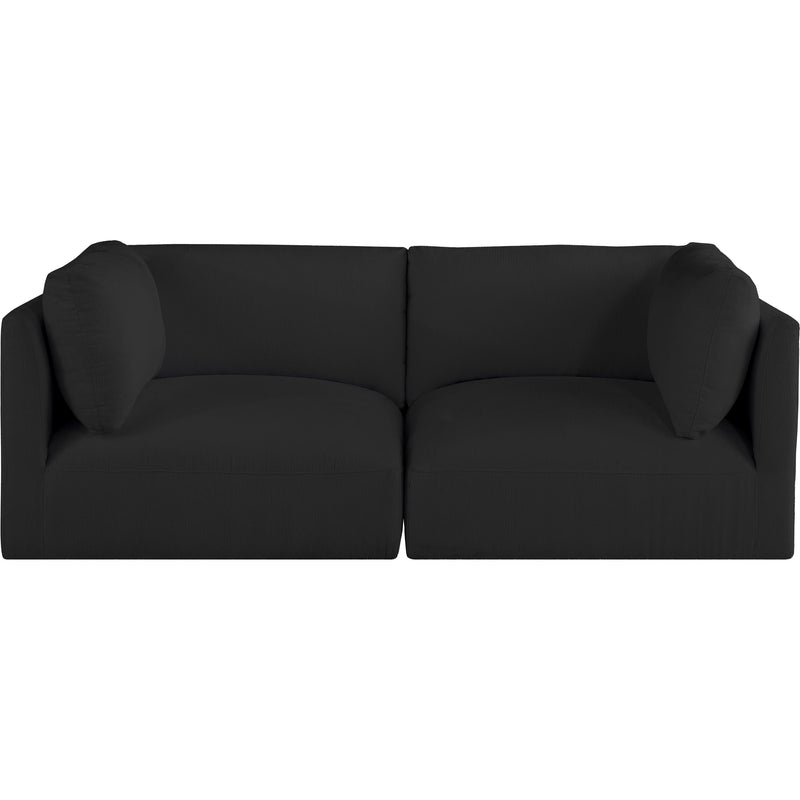 Meridian Ease Black Polyester Fabric Modular Sofa IMAGE 4