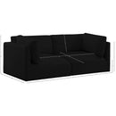 Meridian Ease Black Polyester Fabric Modular Sofa IMAGE 8