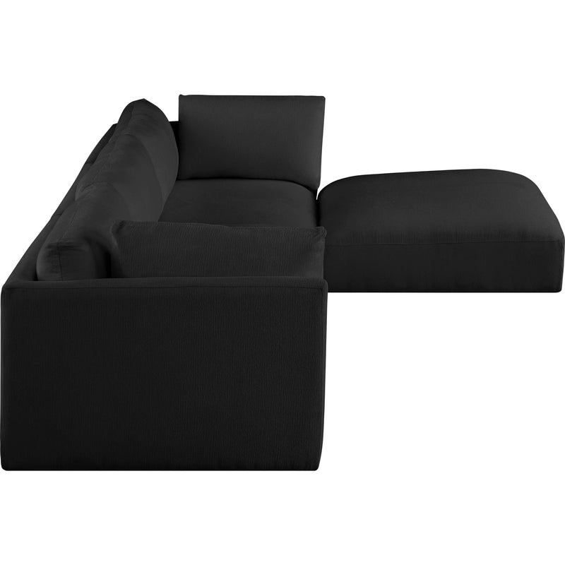Meridian Ease Black Polyester Fabric Modular Sectional IMAGE 10