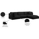Meridian Ease Black Polyester Fabric Modular Sectional IMAGE 14