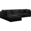 Meridian Ease Black Polyester Fabric Modular Sectional IMAGE 2