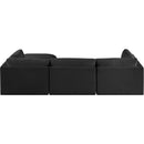 Meridian Ease Black Polyester Fabric Modular Sectional IMAGE 5