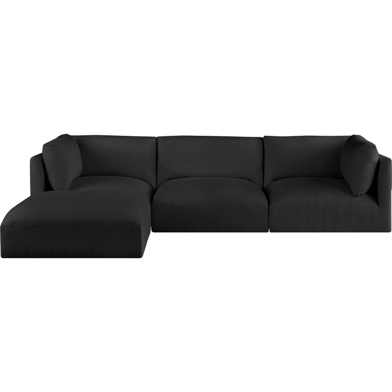 Meridian Ease Black Polyester Fabric Modular Sectional IMAGE 7