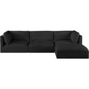 Meridian Ease Black Polyester Fabric Modular Sectional IMAGE 8