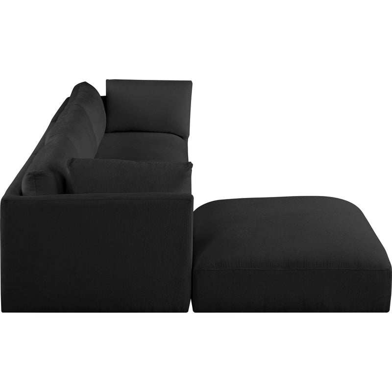 Meridian Ease Black Polyester Fabric Modular Sectional IMAGE 9