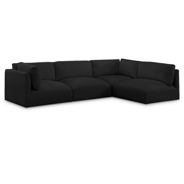 Meridian Ease Black Polyester Fabric Modular Sectional IMAGE 1