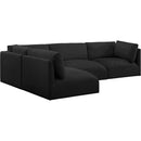 Meridian Ease Black Polyester Fabric Modular Sectional IMAGE 2