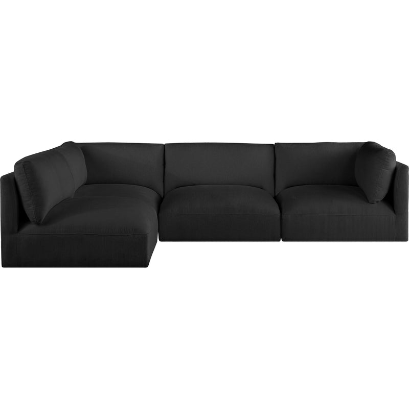 Meridian Ease Black Polyester Fabric Modular Sectional IMAGE 7