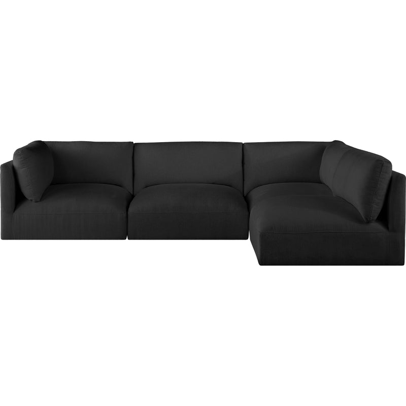Meridian Ease Black Polyester Fabric Modular Sectional IMAGE 8
